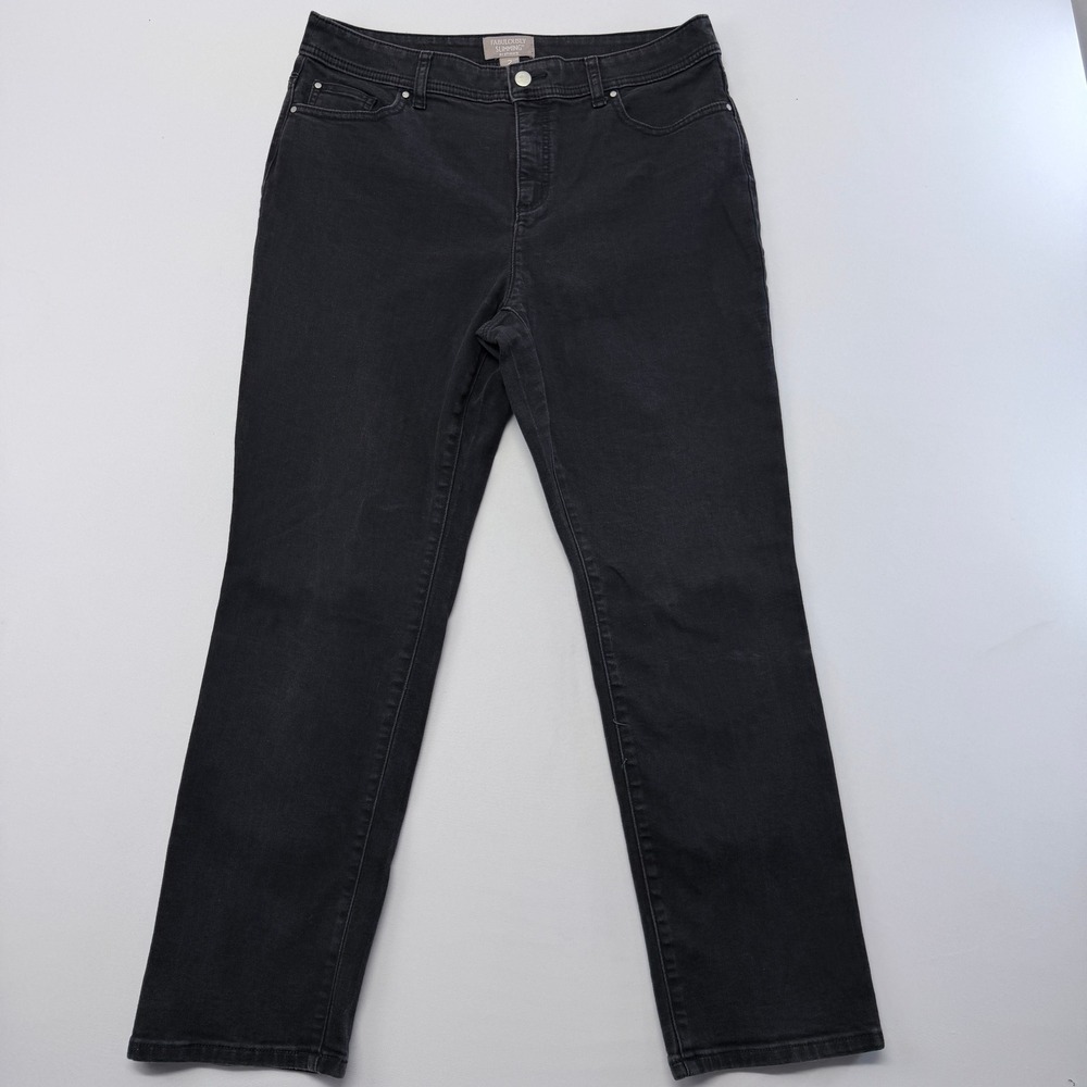 Chicos Fabulously Slimming Straight Leg Jeans Black High Rise Womens Size 2 S